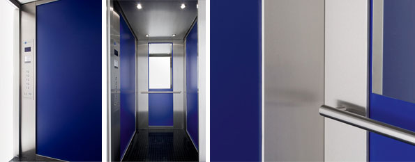 Kabinenansicht in Nachtblau mit aufgesetztem Spiegel